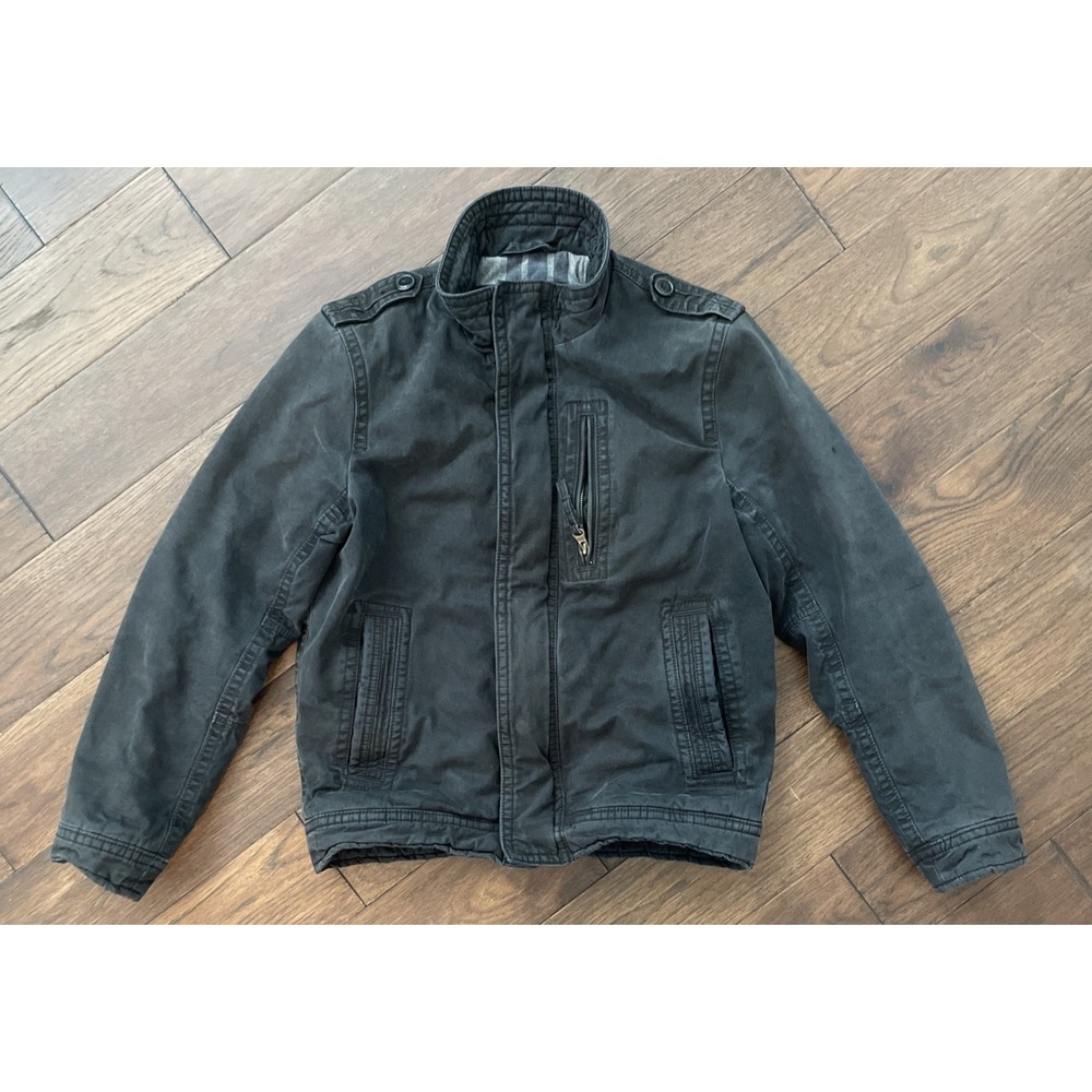 Vintage American Eagle Outfitters Heavyweight Black Utility Flannel Lined Jacket